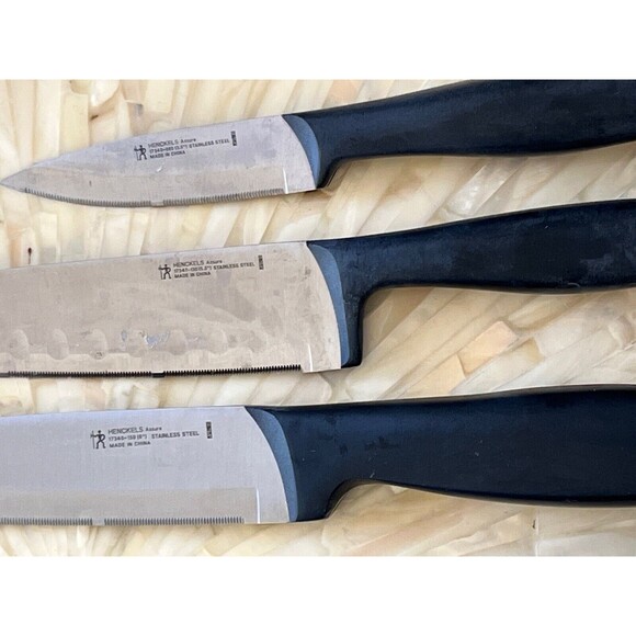 Henckels Assure Knife Set 5 Piece Knives Serrated‎ Stainless Steel Black Handle - Picture 4 of 4